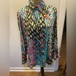 Finley oversized blouse in size small. Multicolored print NWOT